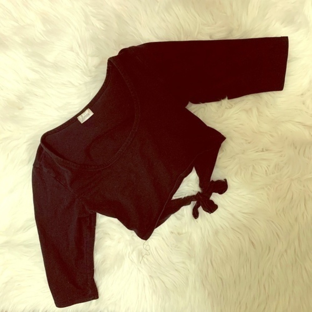 Jame Black Crop Top tie Up Cut out Back‎ Sz Small